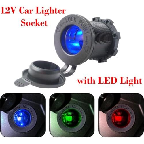 12V 24V 250W Car Cigarette Lighter Socket Waterproof With Led Light for Auto Boat Motorcycle Tractor Power Outlet Plug