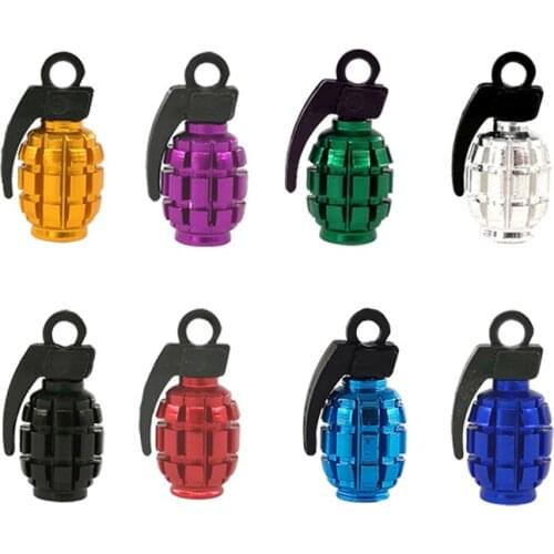 4pcs Durable Car Motorcycle Bike Internal Thread Grenade Aluminum Valve Dust Cover Valve Stem Cover
