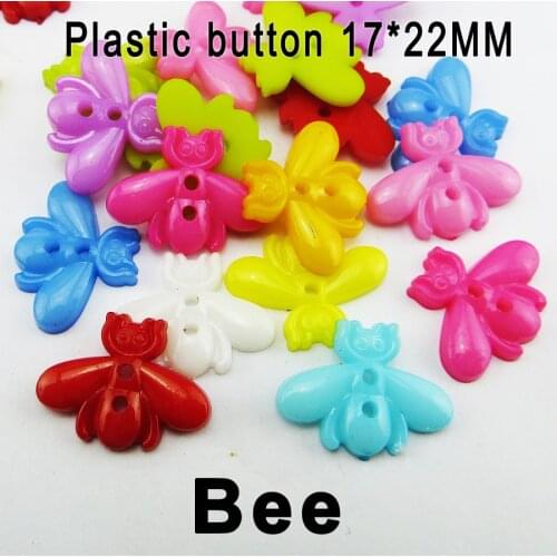 100pcs bee button mixed colors Dyed Plastic buttons coat boots sewing clothes accessories P-250