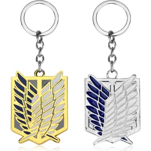 Anime Attack on Titan Key Chain Wings of Liberty Keychain Accessories Pendant Key Ring Charms Keychains for Ladies