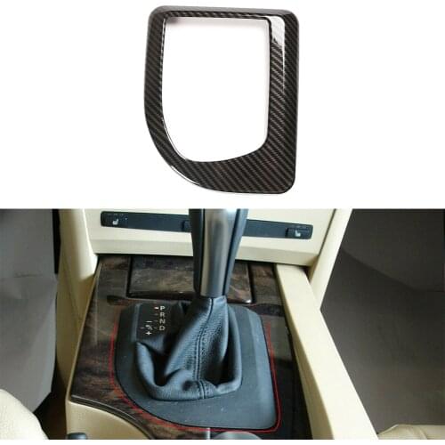For BMW 5 Series Cover E60 E61 2004-2007 Carbon Fiber Gear Shift Panel Frame