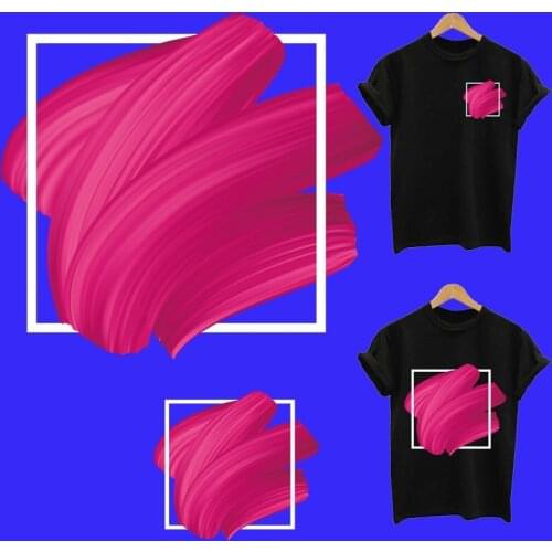 Color graffiti paint stripes appliques thermo stickers on clothes heat-sensitive patches transfer fusible clothing custom patch