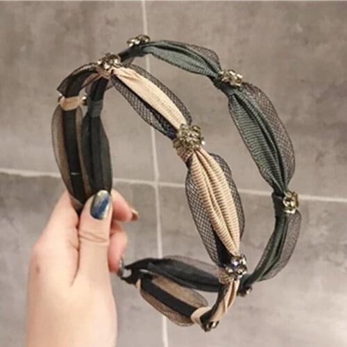 CZ Rhinestones Headband Women Top Quality Headdress Lovely Mesh Hairband Women Hair Accessories Head Band Teen Girls Hairband