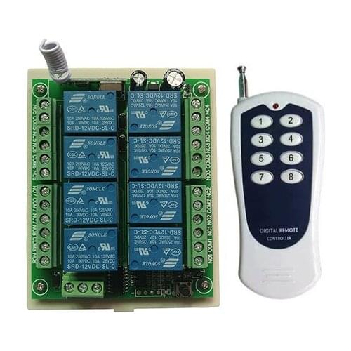 DC 12V 24V 8 CH Channels 8CH RF Wireless Remote Control Switch System,315/433 MHz Transmitter and Receiver/Garage Doors/ lamp