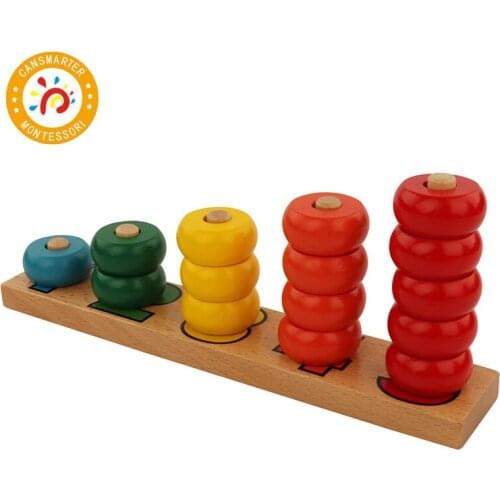 Montessori Children Toy For Kid Home Colors Abacus Learning 1-5 Math