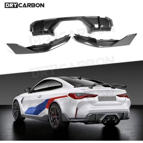 For BMW 3 4Series G80 G82 G83 M3 M4 2021+ Dry Carbon Fiber Rear Diffuser Lip Spoiler Splitters Rear Bumper Diffuser MP Style FRP