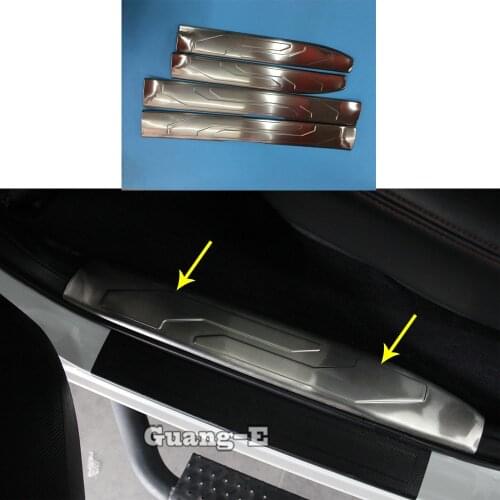 For Toyota Tacoma 2015 2016 2017 2018 2019 2020 Car Body Stainless Steel Pedal Door Sill Scuff Plate Inner Built Threshold Parts
