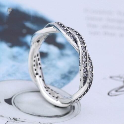 Real 925 Sterling Silver Fashion Forever Love Ring For Women Wedding Engagement Anniversary Gift Fashion Jewelry