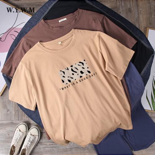 WYWM Classic Leopard Printed T Shirt Women 2021 Summer Short Sleeve Harajuku Tshirt Loose Graphic O-neck Cusual Female Tops