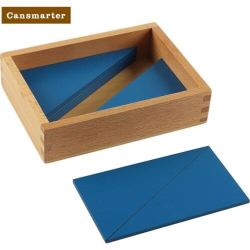 Blue Triangle Tangram Puzzle Wooden Montessori Puzzle Math Toys Educational Game Jigsaw Board for Children Toys Sensory