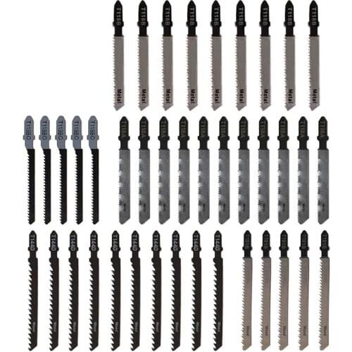 Jigsaw Blades, 40Pcs T-Shank Jig Saw Blade Set, Assorted Woodworking Jig Saw Blades for Wood