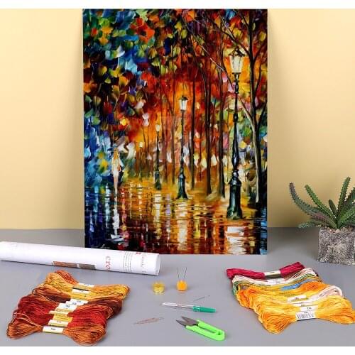 Oil Painting Style Untitled Printed Canvas 11CT Cross-Stitch Complete Kit Embroidery DMC Threads Hobby Handmade Adults