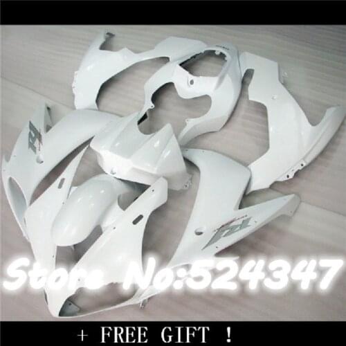 Customized Injection motorcycle fairing kits fit for YAMAHA 2004-2006 YZFR1 04 05 06 YZF R1 white plastic fairings kit