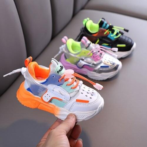 2021 Autumn Baby Girls Boys Casual Shoes Soft Bottom Non-slip Breathable Outdoor Fashion Kids Sneakers Children Sports Shoes