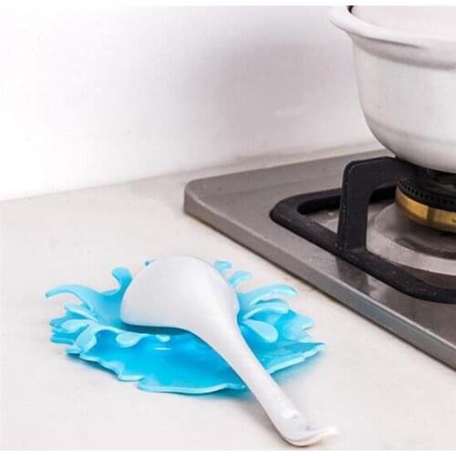 Cooking Tools Kitchen Silicone/PP Spoon Rest Utensil Spatula Holder Heat Resistant Storage Shelves 3 Colors