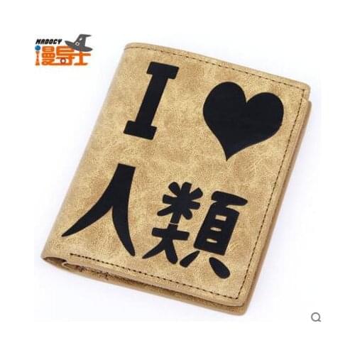 Anime no game no life cos cartoo printing I love mankind PU fashion Unisex Short wallet man woman PU Leisure wallet
