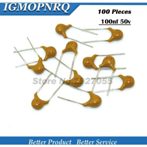 100PCS monolithic ceramic capacitor 100NF 0.1UF 10% 5.08MM 104 50V MLCC multilayer 0805 0.1uf 100nf new