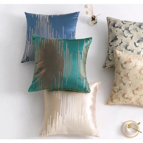 50x30/45x45cm beige/green/blue striped pattern cushion cover sofa jacquard pillowcase lumbar pillow cover backrest