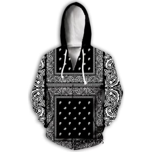 New Bandana Pattern 3D Print Causal Clothing New Fashion Men/ Women Zipper Hoodies Plus size S-7XL harajuku man hoodies
