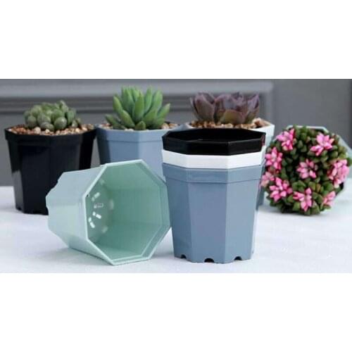 NEW NEW Plastic Octagonal Flower Pot Thickened Succulent Balcony Flower White Elegant Plastic Flower Pot Blue 5 Pack