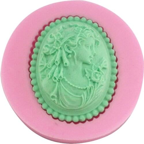 Girls Head Mold Fondant molds for cake decorating Charming Cameo Mold Cake Decoration Mold 3D Silicone Fondant Cake Mould D5
