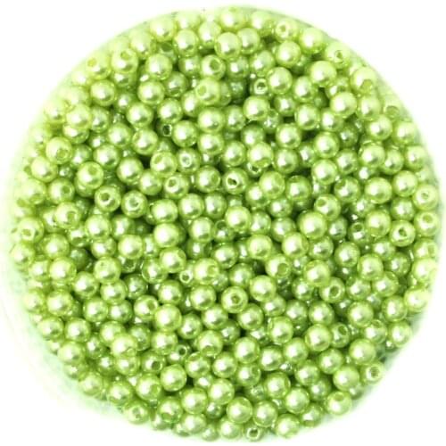 Plastic 2000pcs/lot Light Green Color Imitation Pearl Round Beads 4mm Dia.Wholesale for DIY Jewelry and Necklace CN-BSG01-01LGN