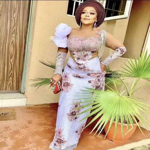 Latest African Sequins Lace Fabric 2021 High Quality Lace Material French Nigerian Lace Fabrics For Women Party Sewing