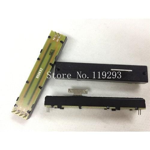 [SA]Taiwan ALPHA 88MM slide potentiometers with dust-proof membrane B10KX2 B50KX2 8T Straight Shaft length 8MM--5pcs/lot
