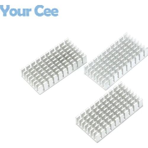 10pcs 50*25*10mm Heatsink Radiator Cooler Cooling Fin Aluminum Heat Sink for LED, Power IC Transistor, Module Silver 50X25X10mm