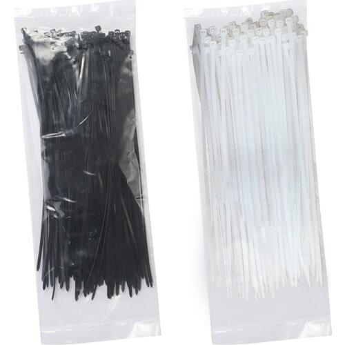 100pcs Adjustable Assorted Self-Locking Nylon Cable Ties Plastic Wires Wrap Zip Ties Fastening Wires Ring Zip Strap 3 Sizes
