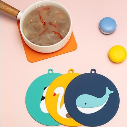 Cartoon Animal Shape Silicone Coaster Coffee Table Cup Mats Pad Heat Insulation Cup Pads Placemat Kitchen Accessories Hot