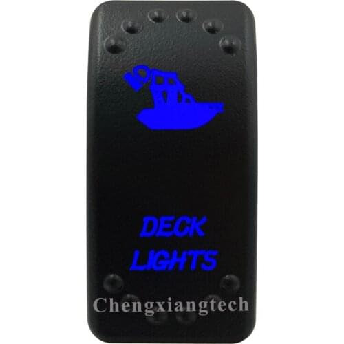 Blue Led Lasor Engraving Depth Sounder Rocker Switch 5 Pin on off 12v 24v SPST for Car Boat Truck