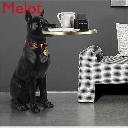 Modern Creative Light Luxury Floor Ornaments Big Dog Living Room Sofa Tea Table Model Room Storage Decorations Housewarming Gift