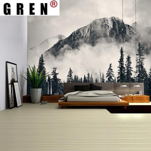 GREN Tapestry Fog mountain Wall Rugs Wall Hanging Fabric Mural Background Cloth Towel Beach Fabric Blanket Dorm Living Home Deco