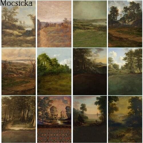 Vintage Scenery Oil Painting Backdrop Newborn Kids Adult Birthday Portrait Photo Background Wedding Bridal Art Photo Props