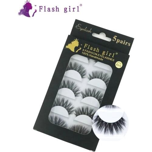 Flash brand F series F8105 pairs 3D mink eyelashes 5 models 5 pairs eye lashes with lashes black box