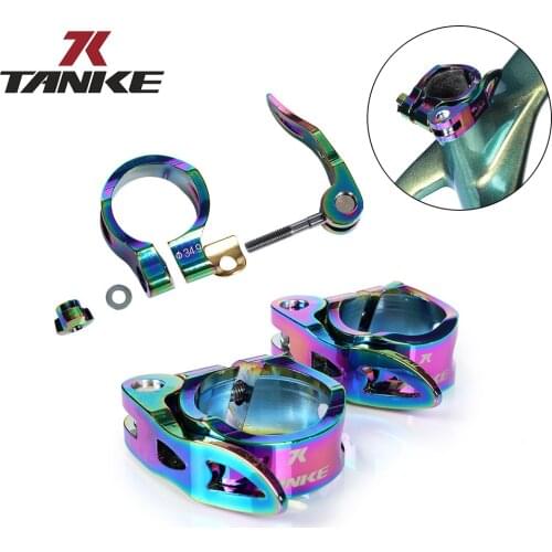 TANKE MTB Road Bike Seatpost Clamp 31.8mm 34.9mm Mountain Bike Seat Clamp Quick Release Seatpost Clamp Fixing Bicycle Seat Parts