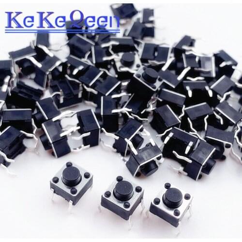 1000PCS 6*6*5MM Mini Micro Momentary Tactile Push Button Switch 6*6*5 DIP-4 4 pin ON/OFF keys button DIP 6x6x5mm