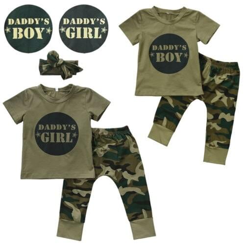 2pcs Newborn Toddler Army Green Baby Boy Girl Letter T-shirt Tops Pants Outfits Set Clothes 0-24M Infant Boy Clothing-10