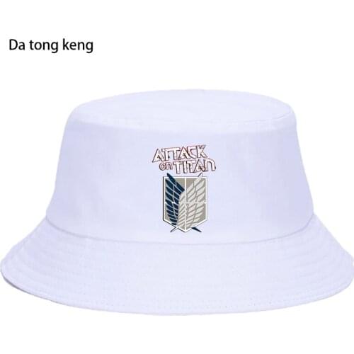 2021 Hot Anime Final Season Attack on Titan hat Women Men Panama Bucket Cap The Design Flat Visor Fisherman Hat Harajuku Hat