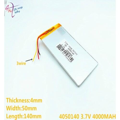 3 line Liter energy battery 4050140 3.7V 4000MAH can be customized wholesale CE FCC ROHS MSDS quality certification