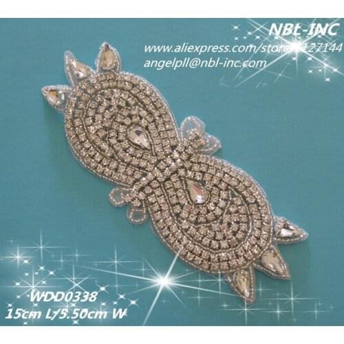 30 PIECES) Crystal patches beaded rhinestone applique for dress DIY iron on WDD0338