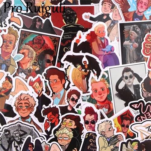 38pcs Good omens Scrapbooking Stickers Packs Waterproof Skateboard Luggage Motorcycle Guitar Graffiti Kid Toy decal pasters gift