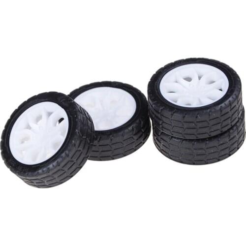4pcs 20*8*1.9mm Hollow Rubber Car Tire Toy Wheels Model DIY Toy Accessories