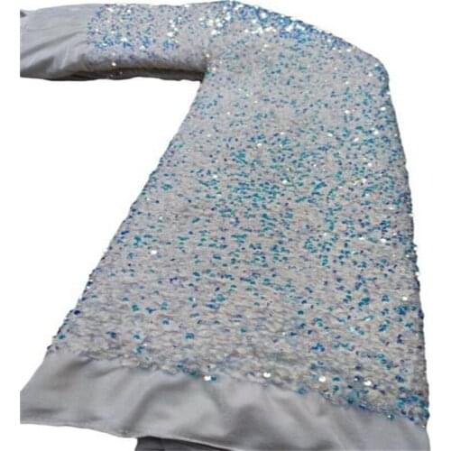 5Yards French Velvet Sequins Lace Fabric 2021 New Embroidery African Velvet Cotton Lace Fabric Swiss Voile Lace Nigeria Materia