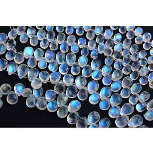AAA LOOSE BEADS white Moonstone pear shape 6-8mm Wholesale for DIY jewelry necklace 25cm