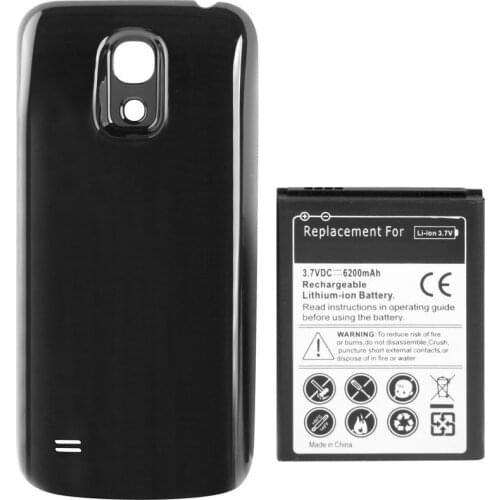 1x 6200mAh B500BE B500AE Extended Battery + 1x 2 Optional Color Back Cover Case For Samsung Galaxy S4 IV mini I9190 i9195