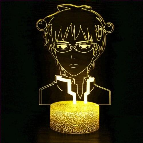 Anime lights Saiki K LedNight light colorful night lamp anime Qi mu Nanxiongs disaster bedroom decorative gift 3d lamp