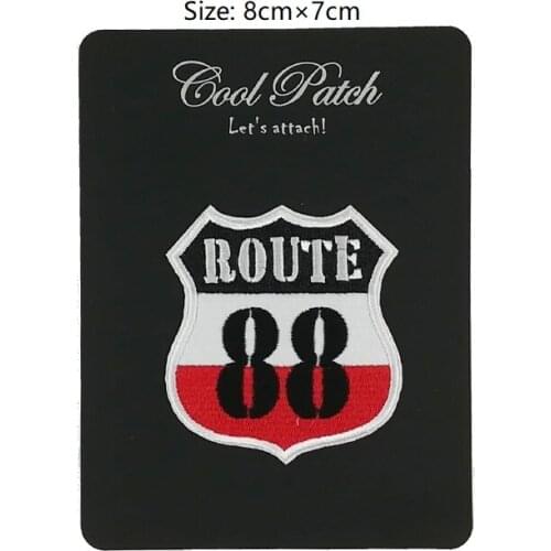 Route 88 Biker Rocker Rider Rockabilly Heavy Metal biker vest Costume Embroidered iron on patch TRANSFER MOTIF APPLIQUE