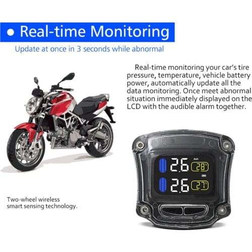 M3-B Wireless Motorcycle TPMS Tire Pressure Monitoring System TPMS Motorcycle Tire Pressure Universal 2 External Internal Sensor